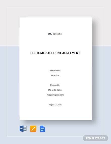 Customer Account Agreement Template