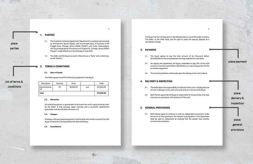 Customer Contract Agreement Template