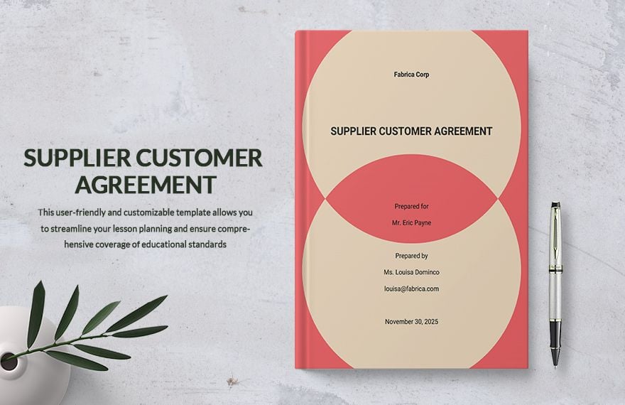 Supplier Customer Agreement Template