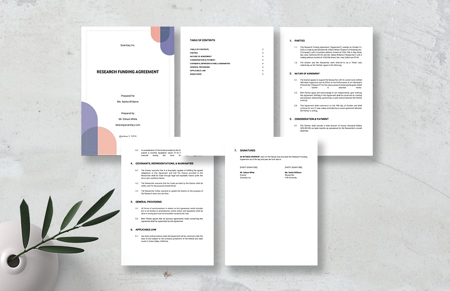 Research Funding Agreement Template