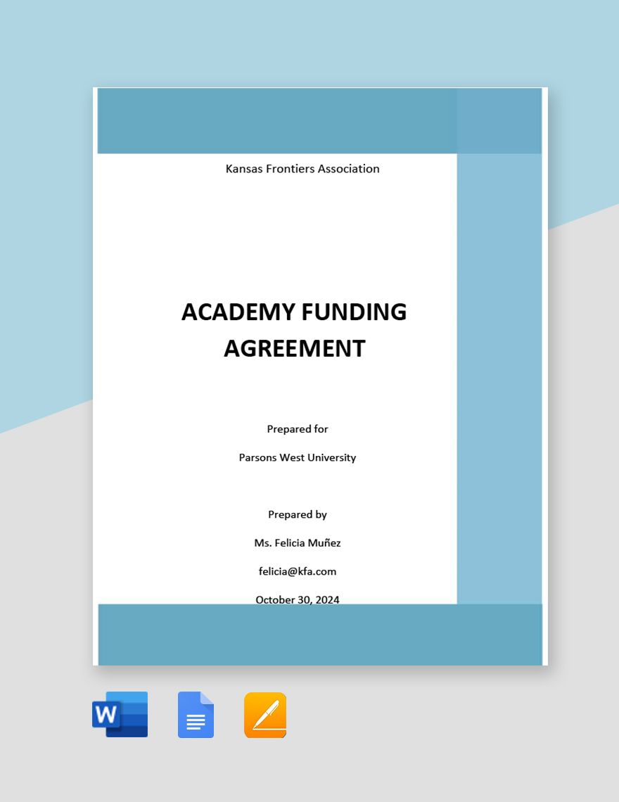 Academy Funding Agreement Template