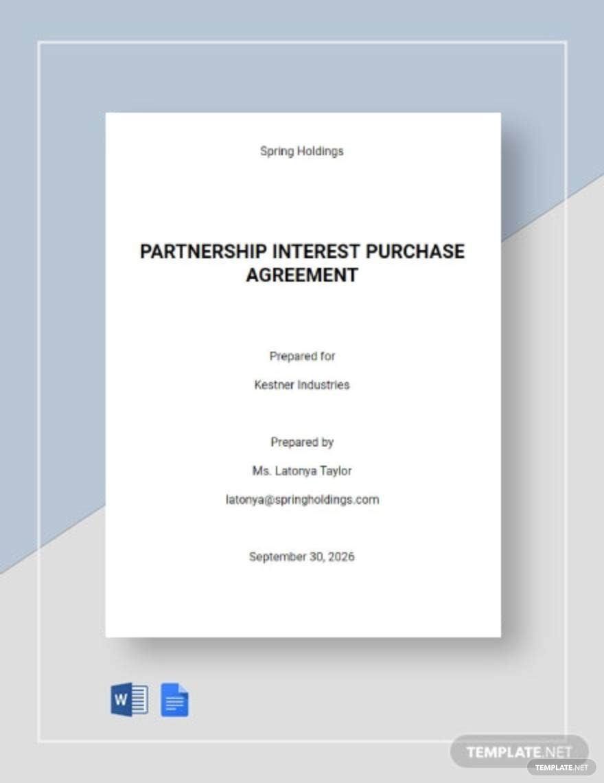 Partnership Interest Purchase Agreement Template
