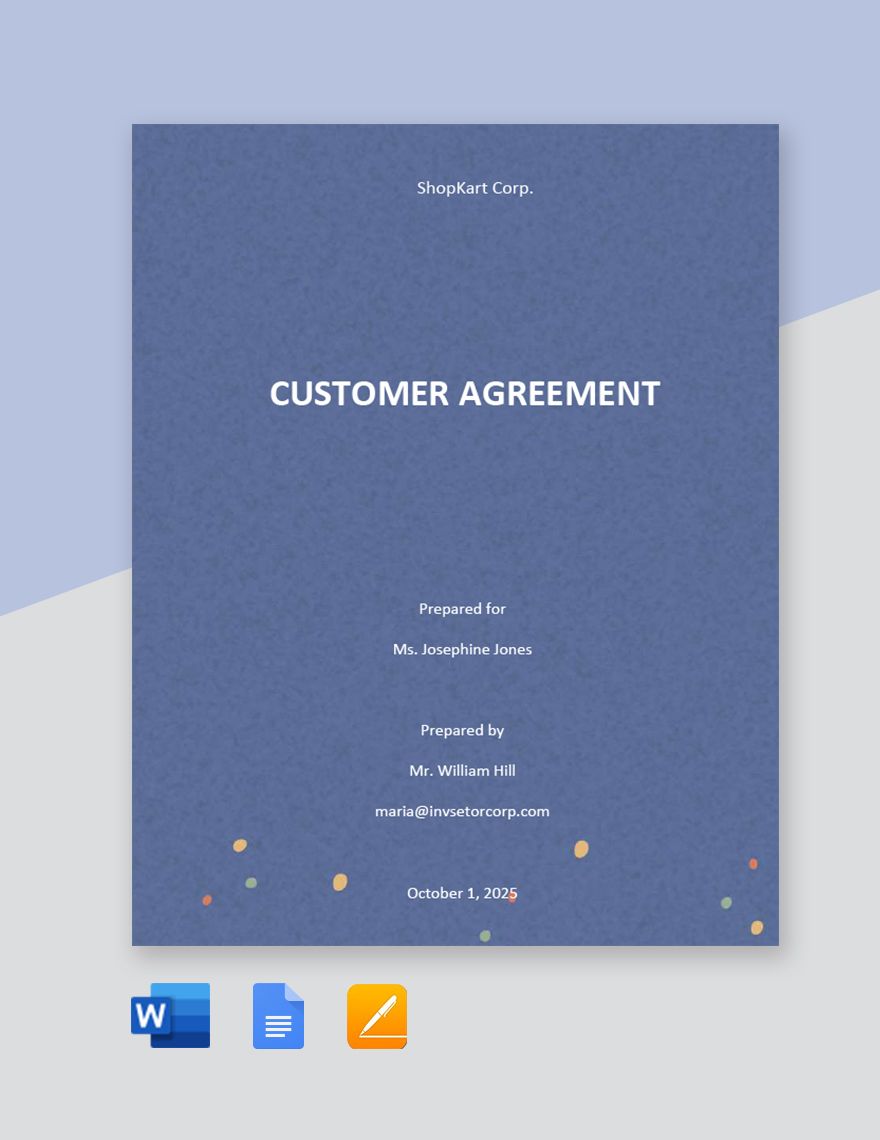 Customer Agreement Template