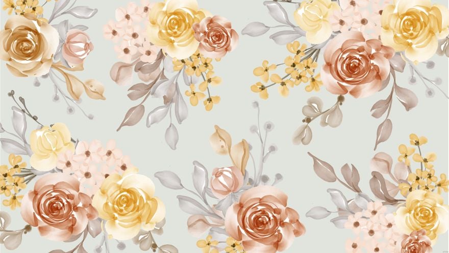 Free Aesthetic Watercolor Floral Background in Illustrator, EPS, SVG, JPG