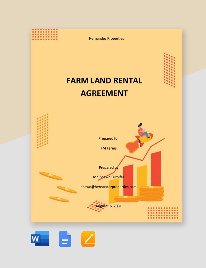 Farm Land Rental Agreement Template