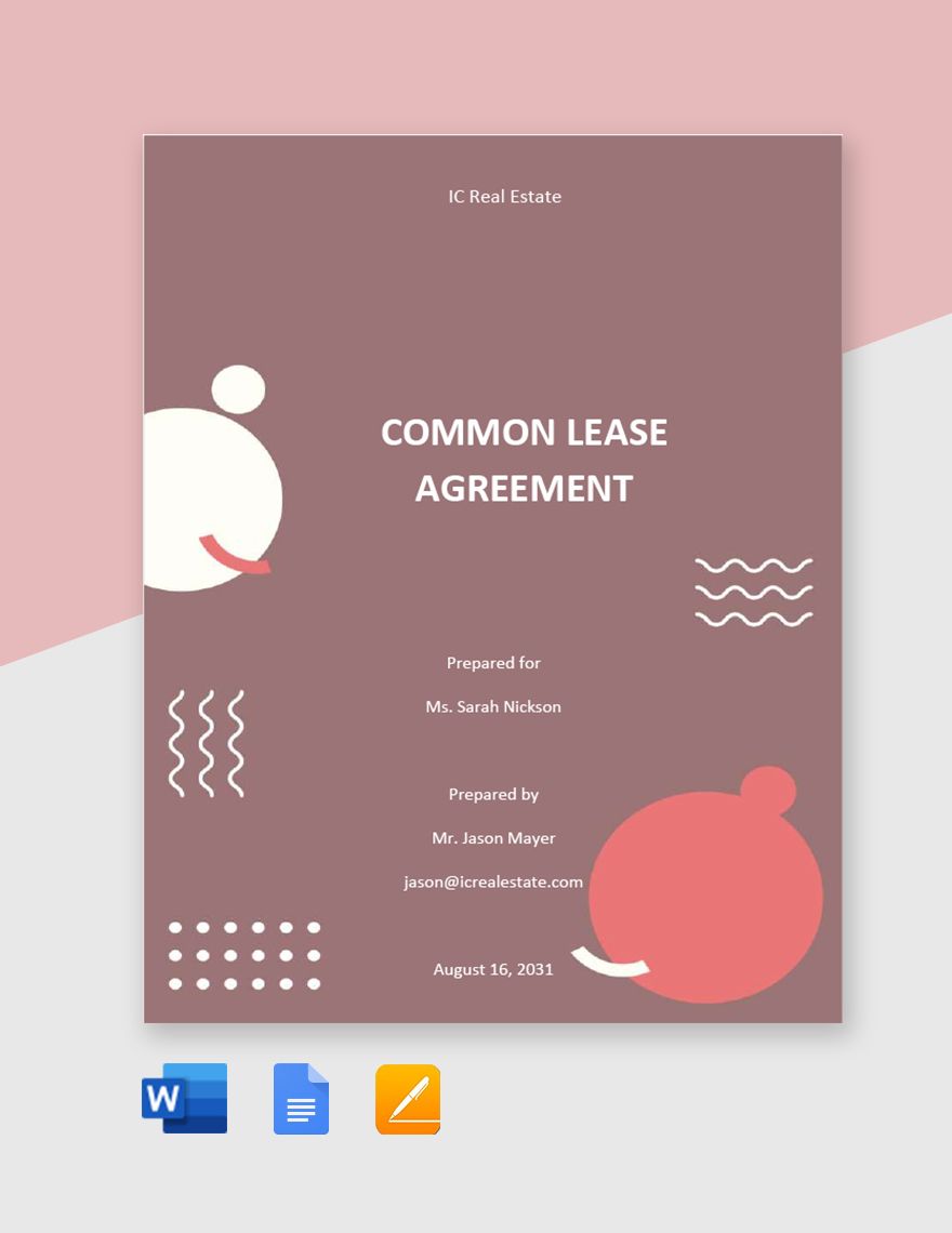 Common Lease Agreement Template