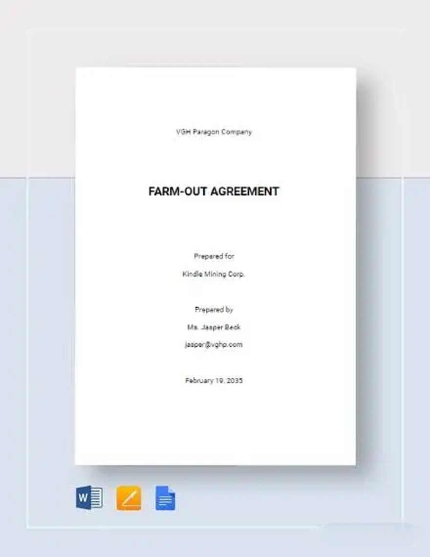 Farmout Agreement Template Google Docs, Word, Apple Pages, PDF