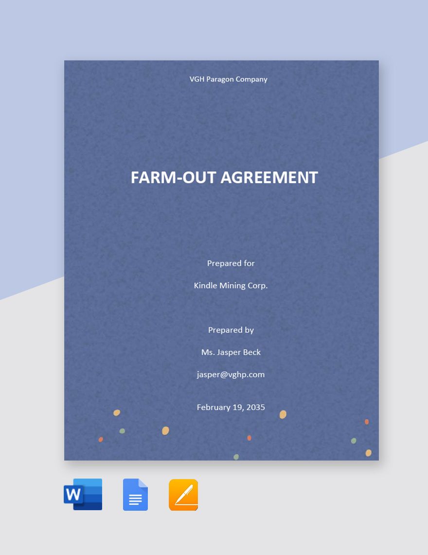 Farm-out Agreement Template