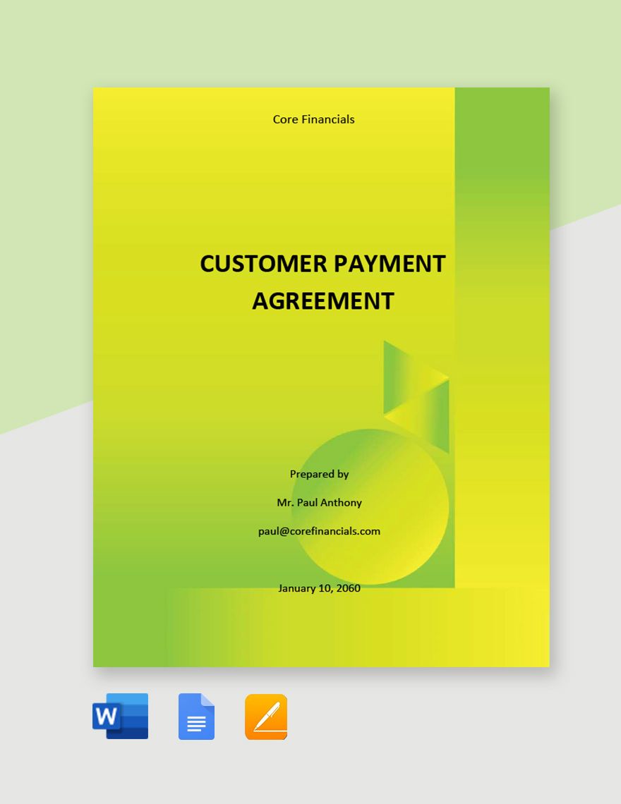 Customer Payment Agreement Template 