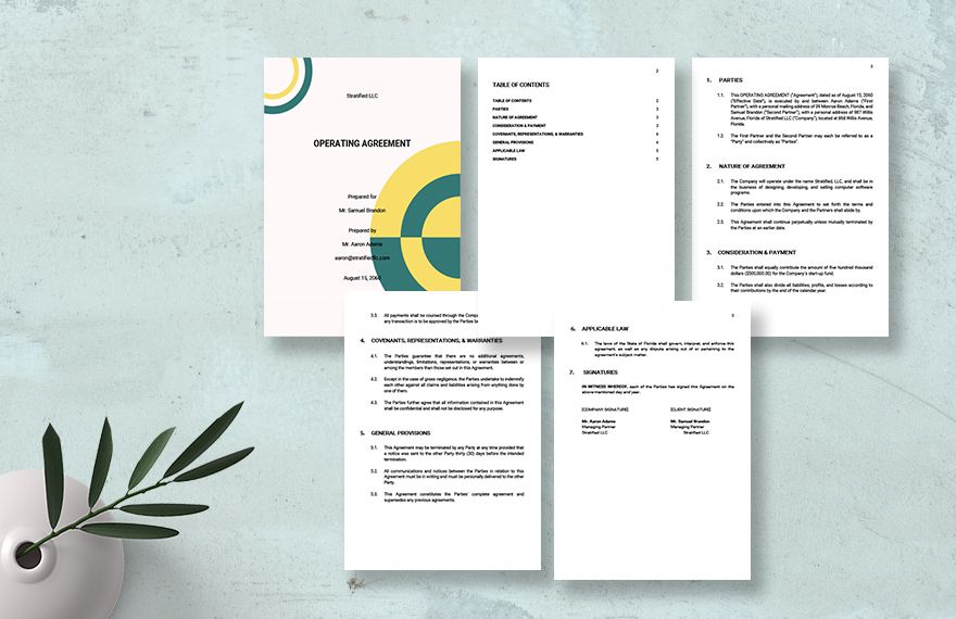 Blank Operating Agreement Template 