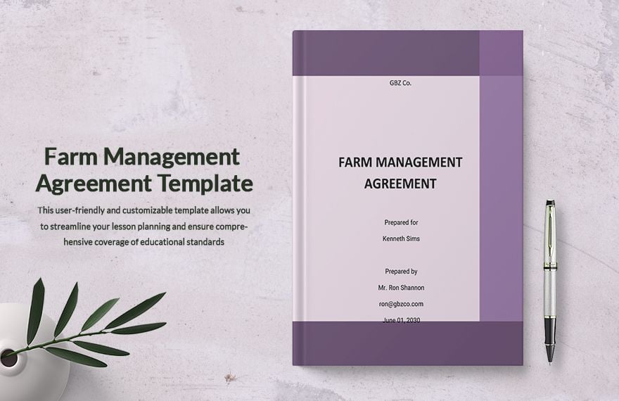 Farm Management Agreement Template