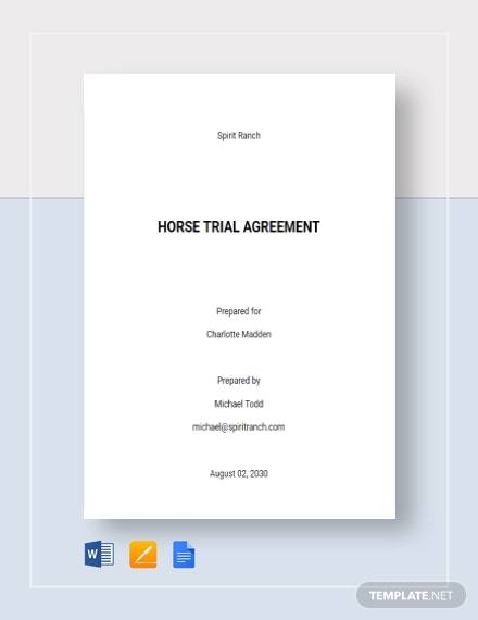 Horse Trial Agreement Template