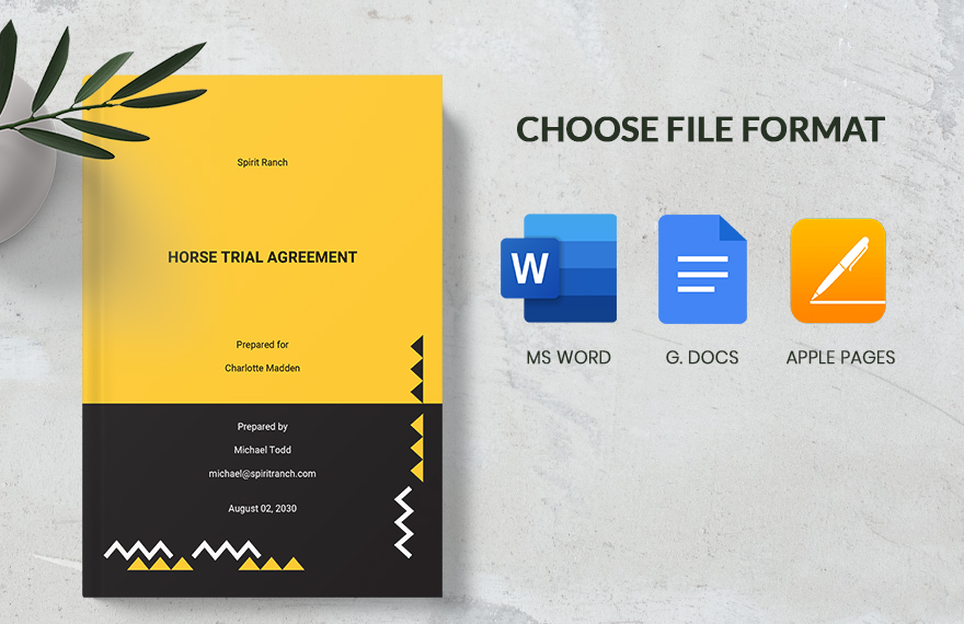 Horse Trial Agreement Template in PDF Word Google Docs Pages