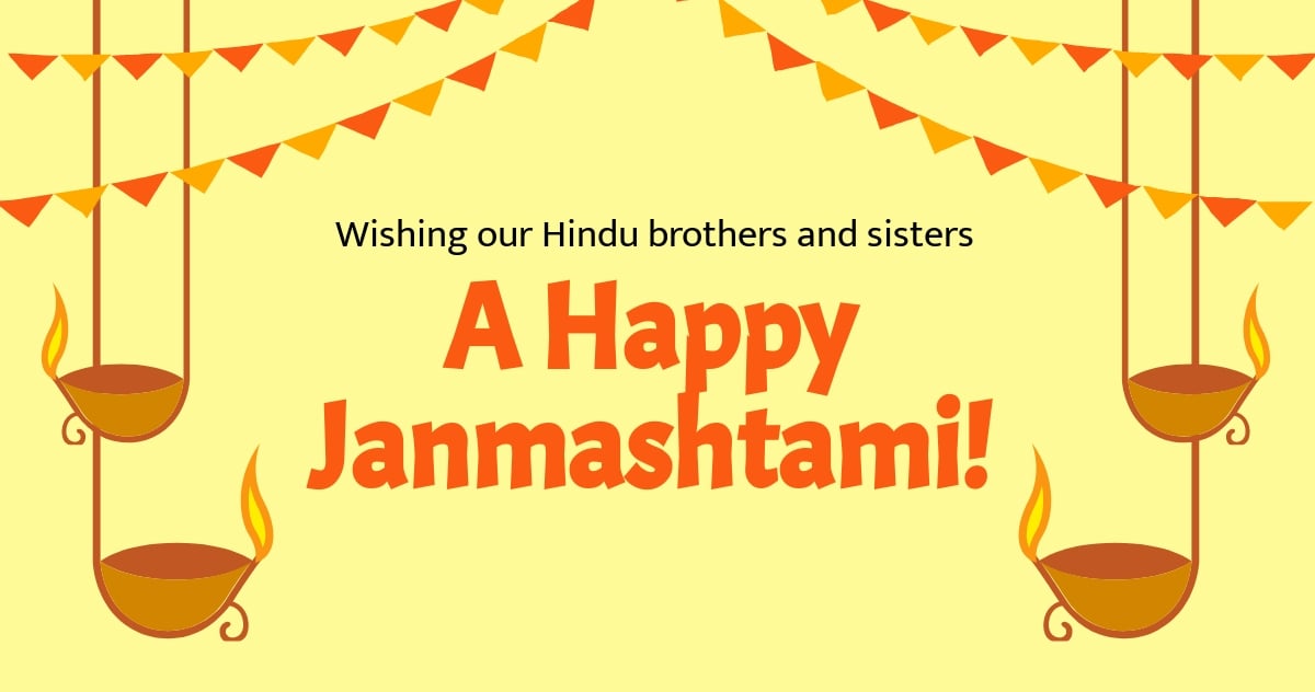 Happy Janmashtami Facebook Post Template