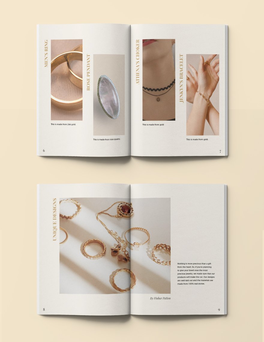 Modern Jewelry Lookbook Template in Word, InDesign - Download ...