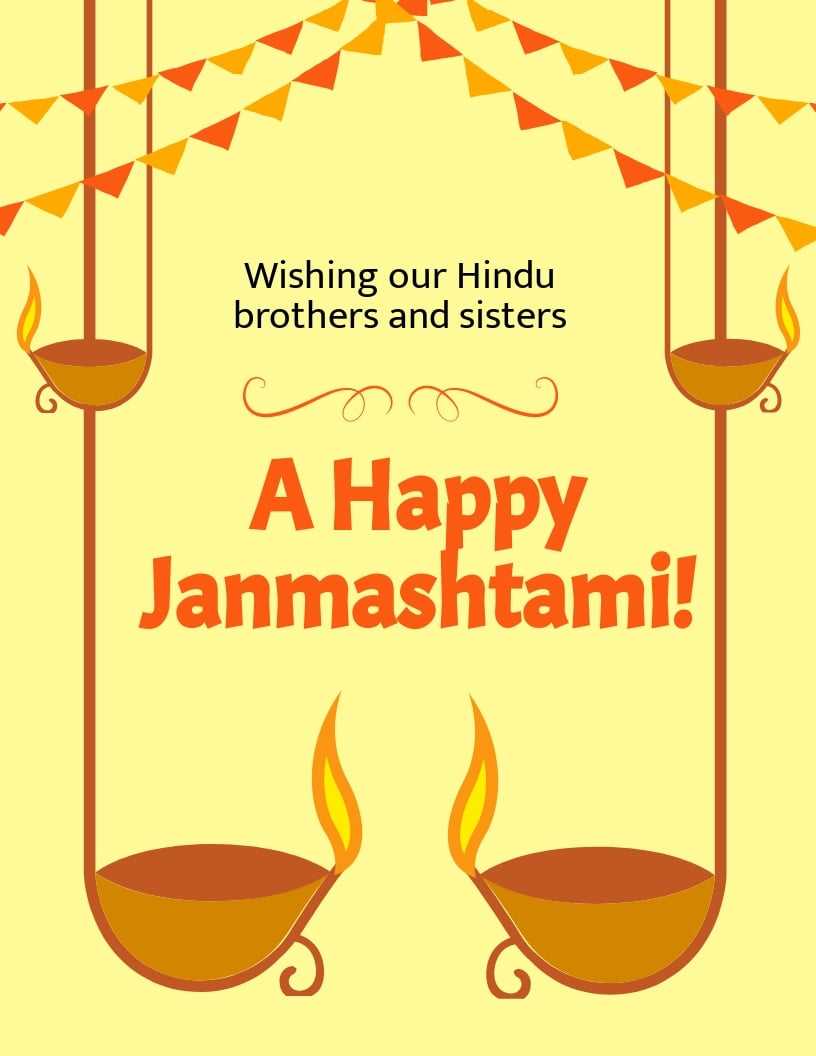 Happy Janmashtami Flyer Template