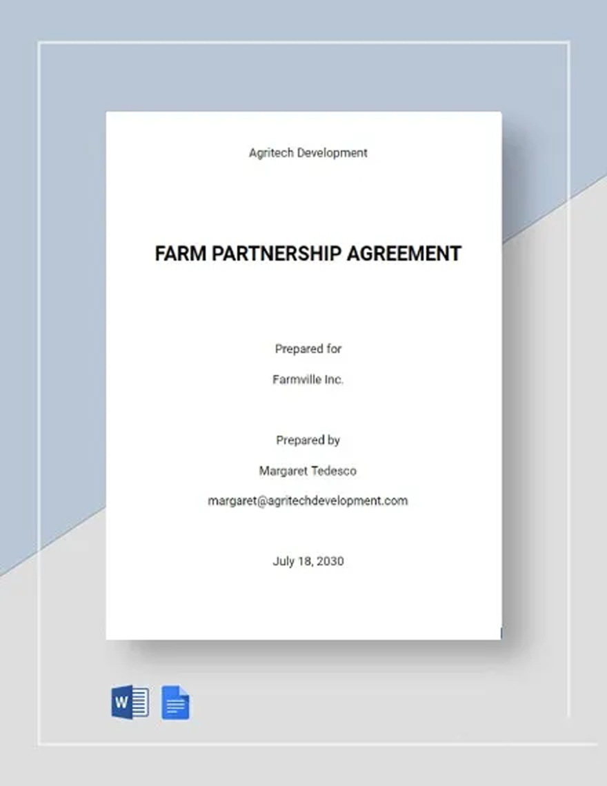 Farm Partnership Agreement Template