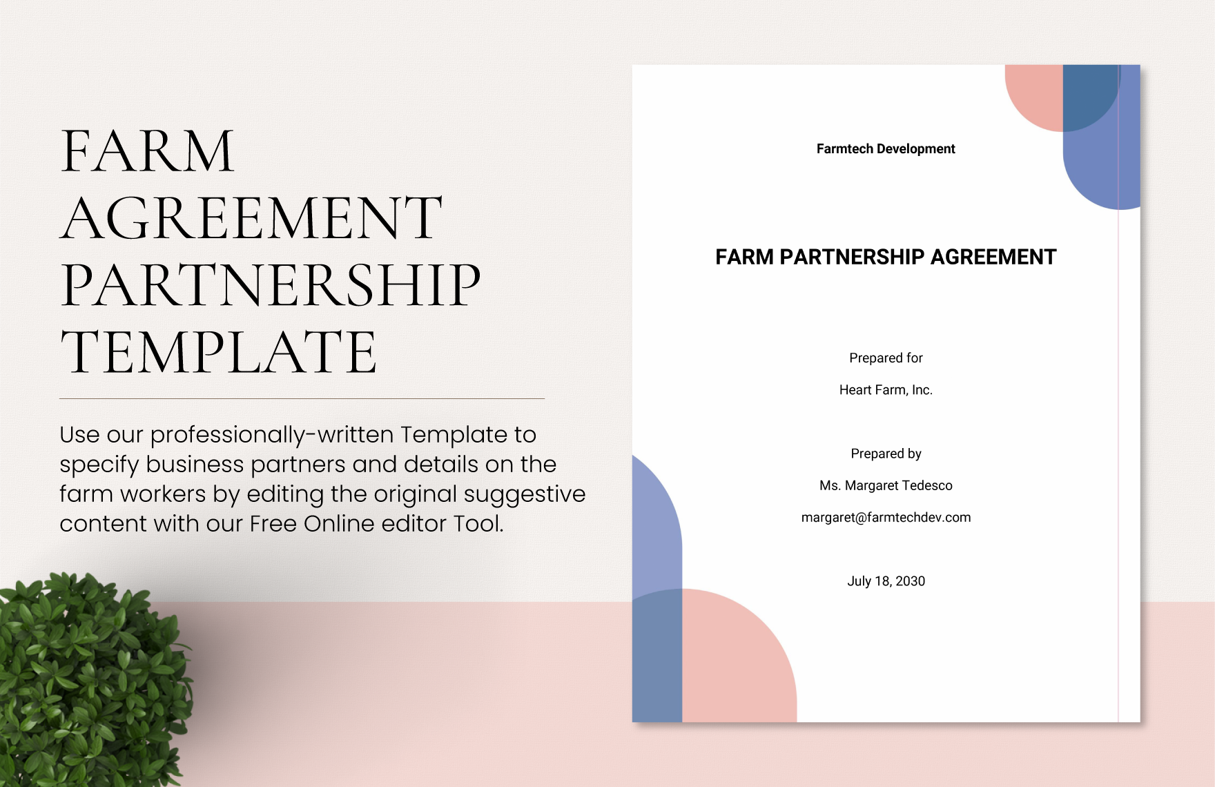 Farm Partnership Agreement Template