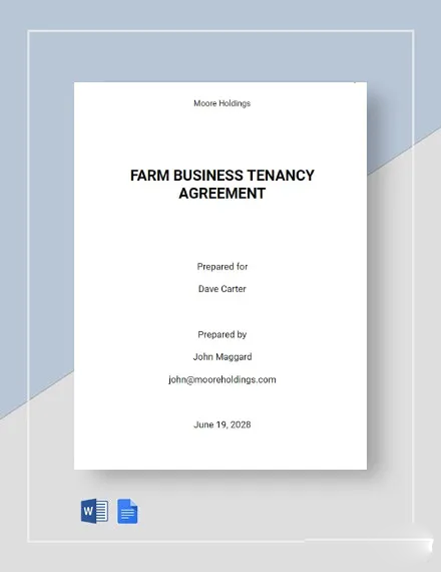 Farm Business Tenancy Agreement Template