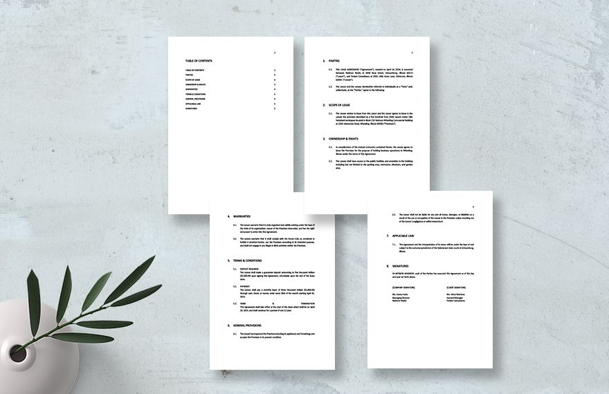 Blank Lease Agreement Template