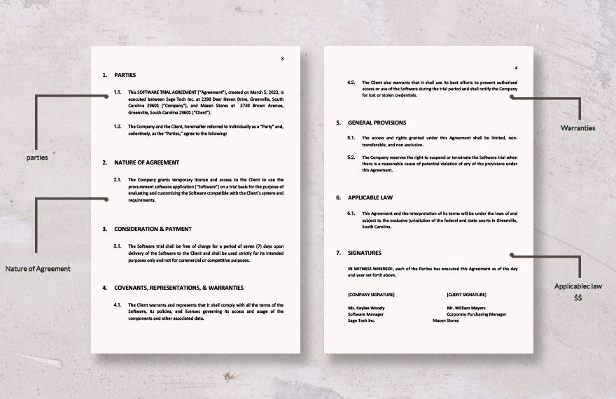 Software Trial Agreement Template