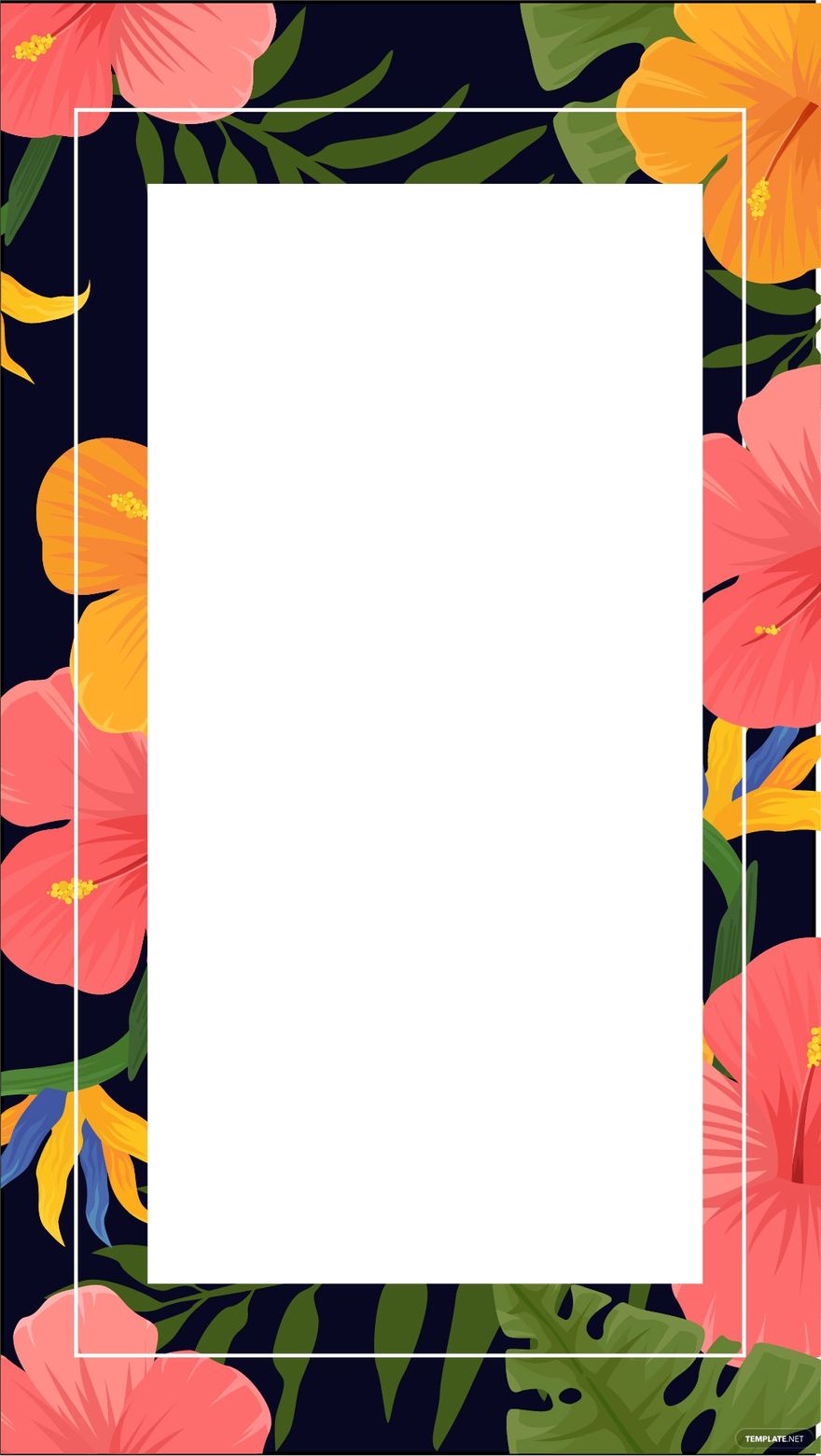Tropical Invitation Floral Background in Illustrator, EPS, SVG, JPG