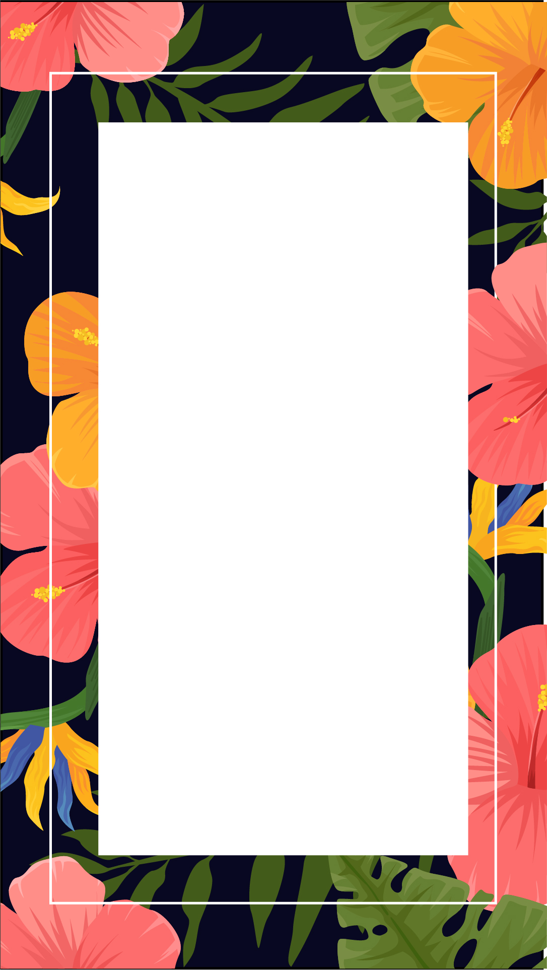 Free Tropical Floral Border Background - Download in Illustrator, EPS ...