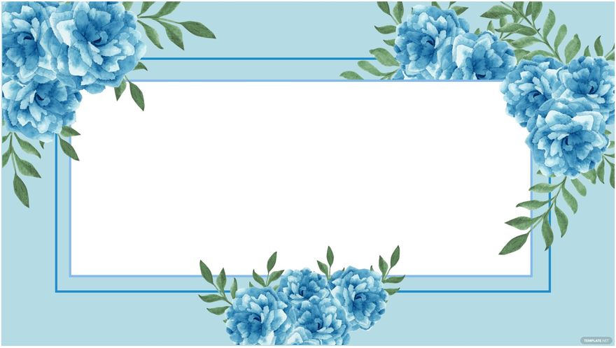 Blue Floral Frame Background