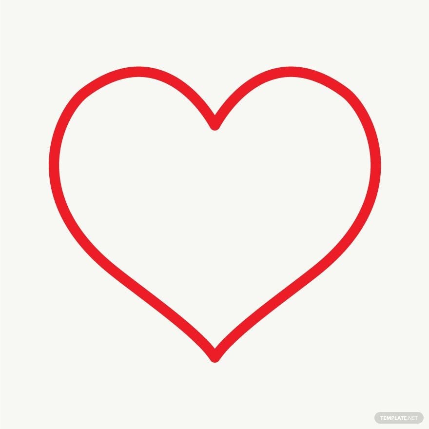 Free Red Heart Outline Vector