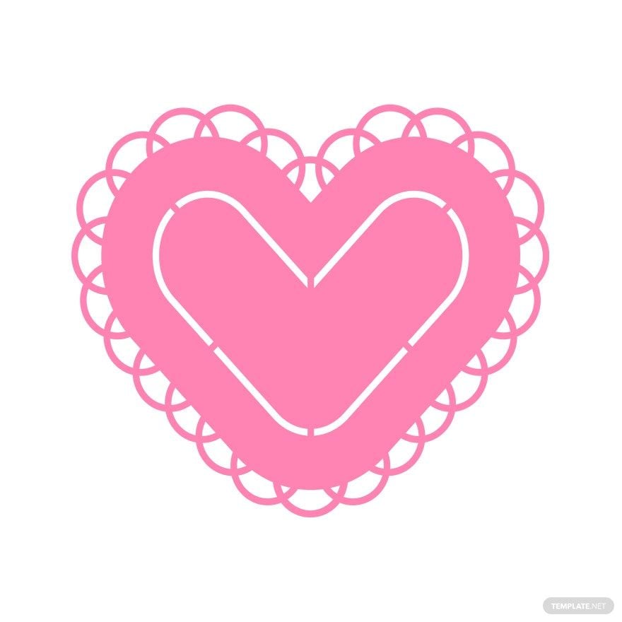 Heart Doily Vector in Illustrator, EPS, SVG, JPG, PNG