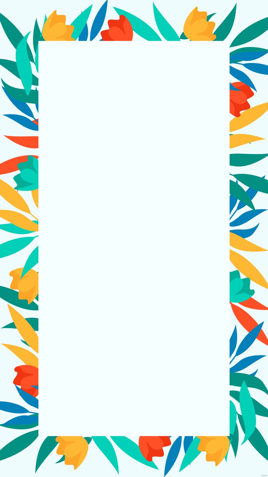 Free Tropical Floral Border Background in Illustrator, EPS, SVG, JPG