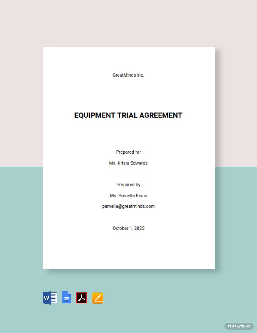  Equipment Trial Agreement Template
