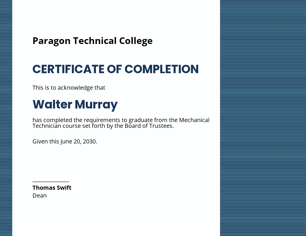 Free Mechanical Diploma Certificate Template.jpe