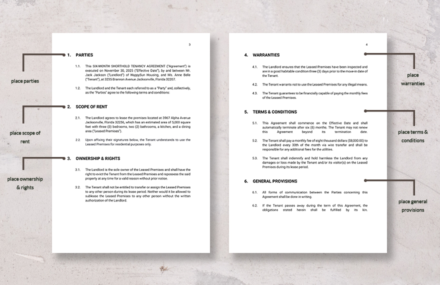 6 Month Shorthold Tenancy Agreement Template