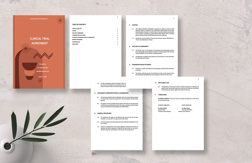 Clinical Trial Agreement Template 