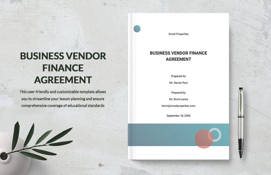 Business Vendor Finance Agreement Template 