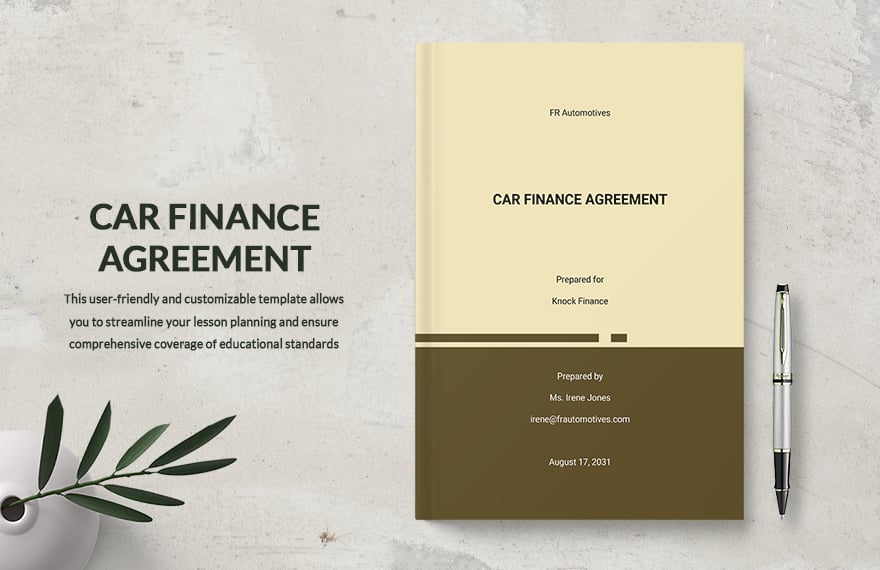 Car Finance Agreement Template