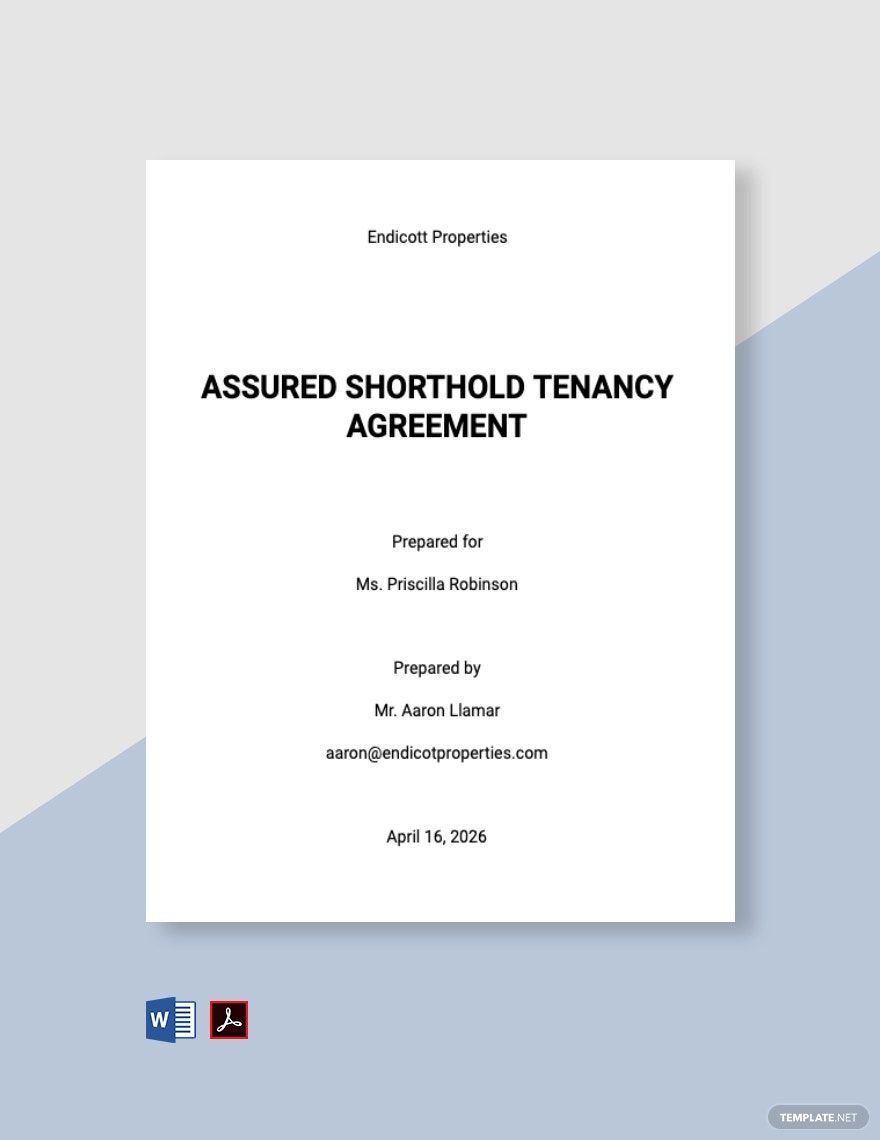 Assured Shorthold Tenancy Agreement Template
