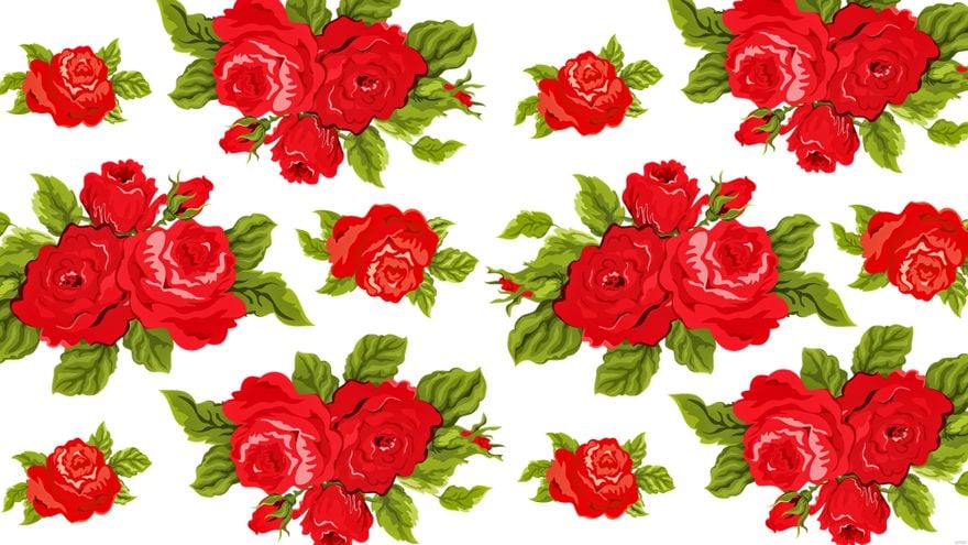 Free Red Floral Background