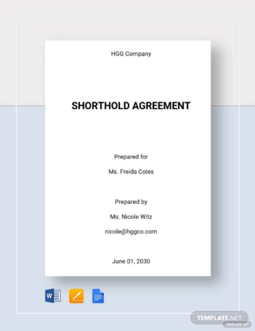 Shorthold Agreement Template
