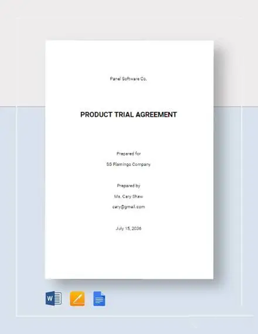 Product Trial Agreement Template