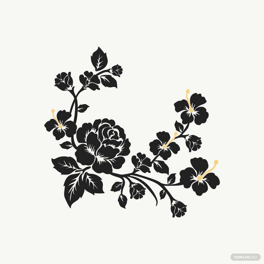 Free Black Floral Vector