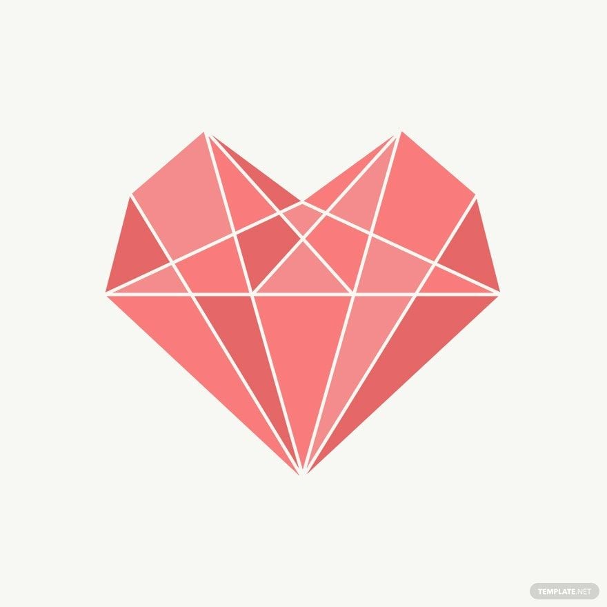Free Diamond Heart Vector Outline