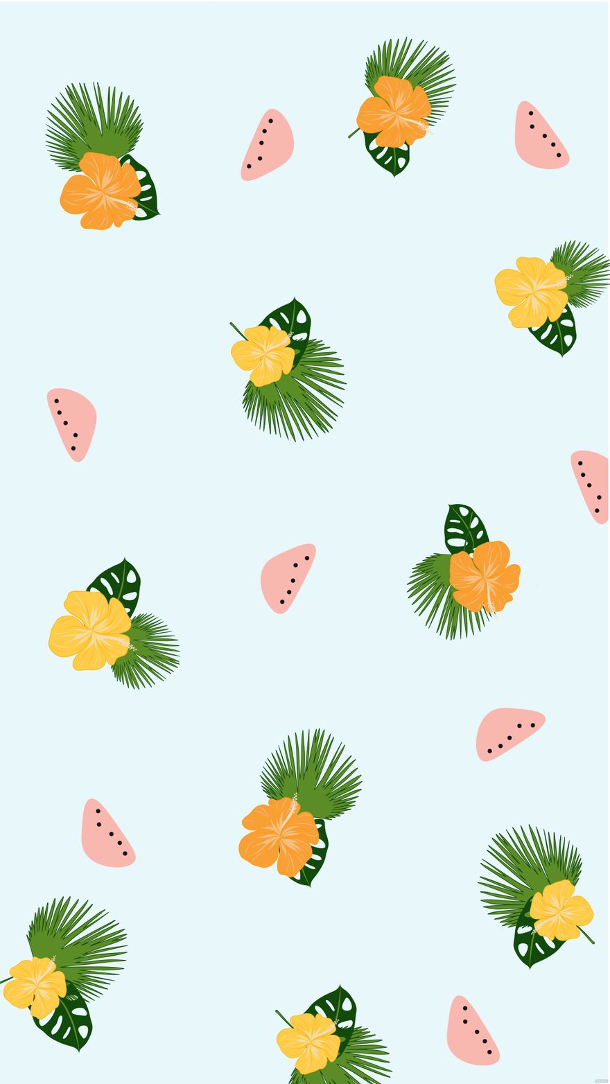 Free Tropical Floral Pattern Background in Illustrator, EPS, SVG, JPG