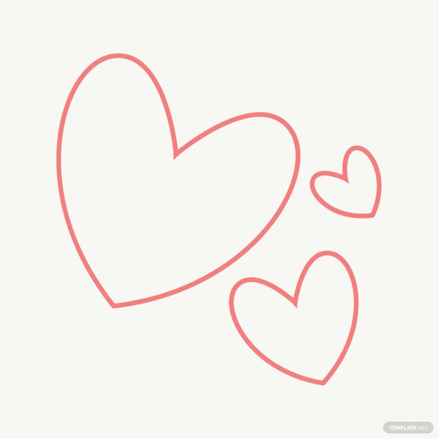 light pink heart outline