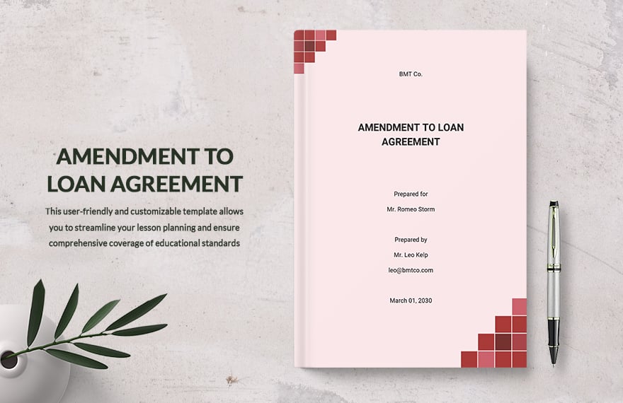 Amendment to Loan Agreement Template in Word, Google Docs, PDF, Apple Pages