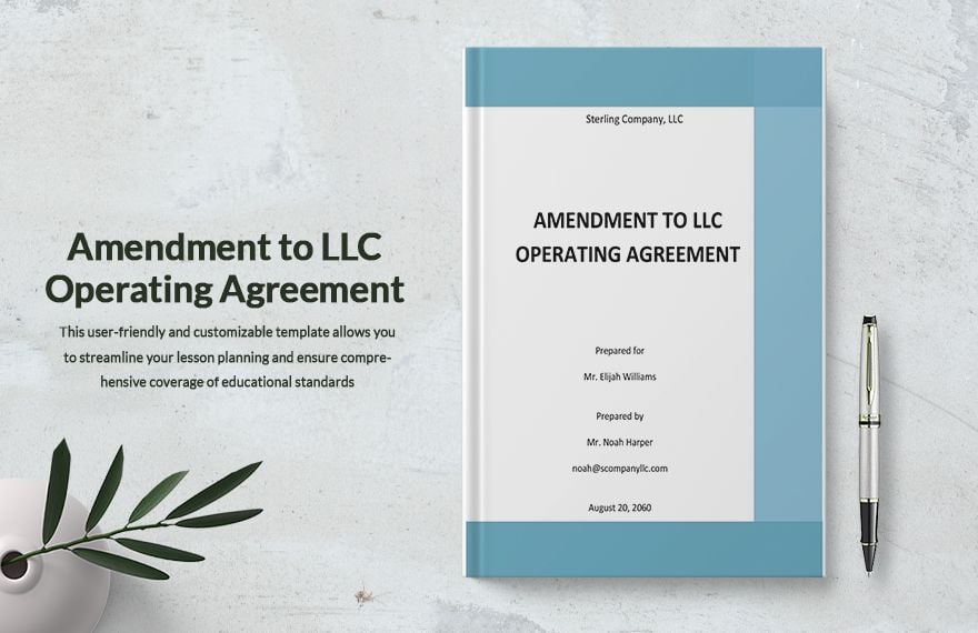 Amendment to LLC Operating Agreement Template