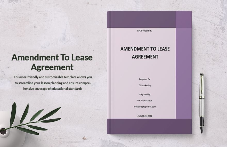 Amendment To Lease Agreement Template