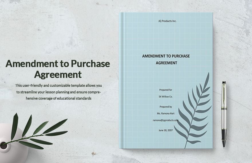 Amendment to Purchase Agreement Template