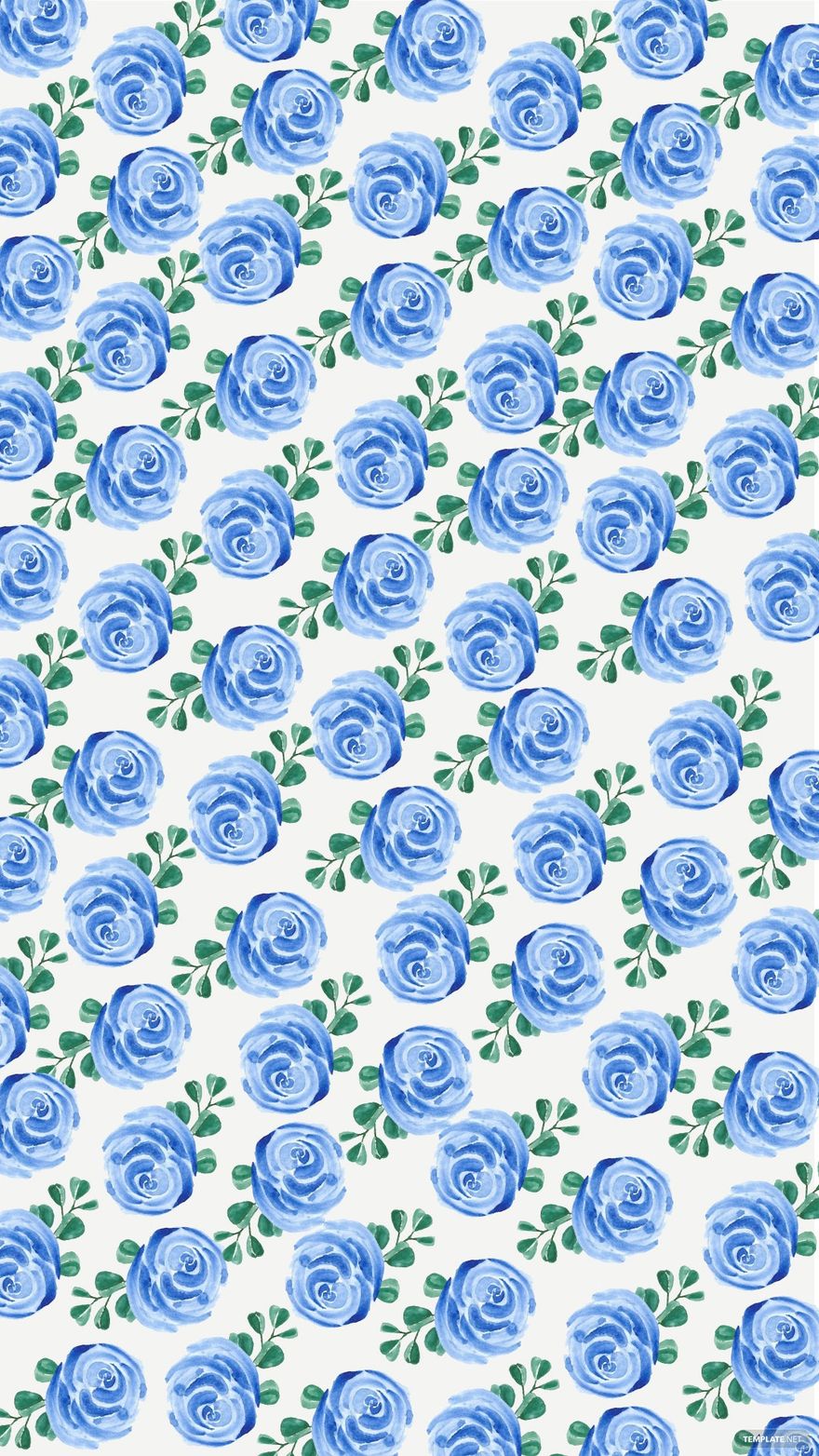 Free Seamless Blue Floral Background